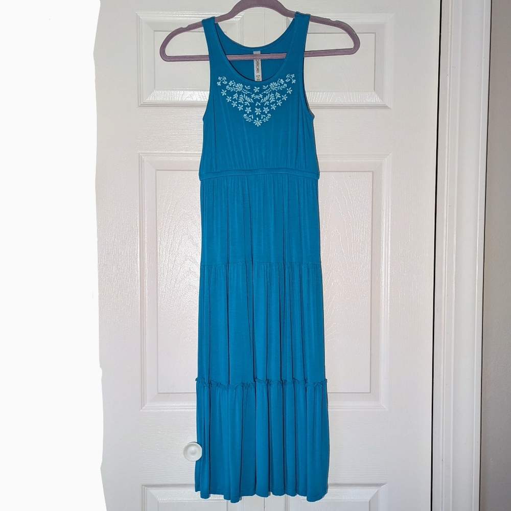 Teal tank dress, girls size M, Cherokee brand